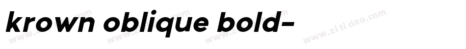 krown oblique bold字体转换
